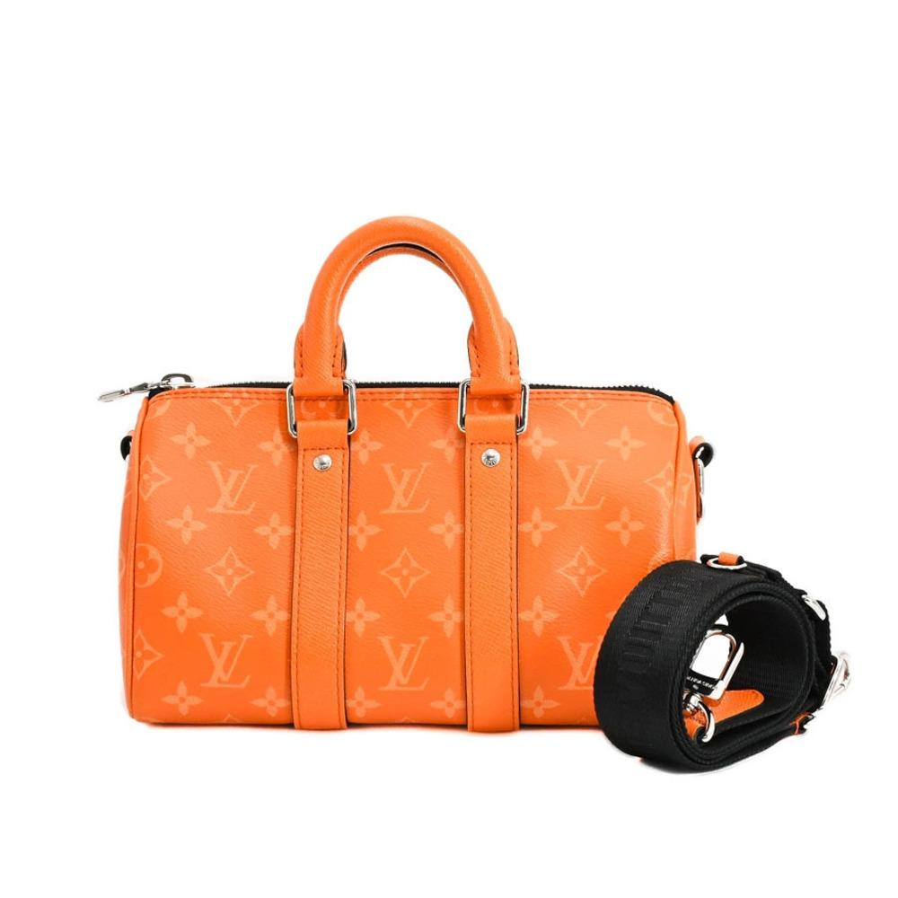Louis Vuitton Keepall Bandouliere Boston Bag Orange